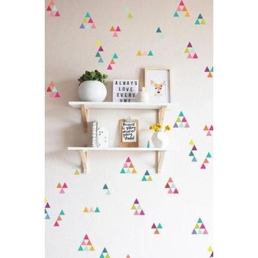 Imagem de Adesivo de Parede Infantil Triângulo Colorido - 120 Triângulos 5cm - n
