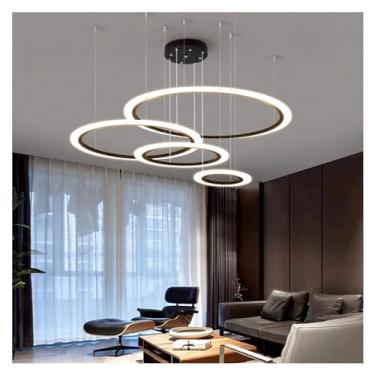 Imagem de Lustre LED moderno, luzes pendentes para sala de jantar, iluminação interna, luminária de teto com luz suspensa decorativa para quarto, sala de jantar, lustres