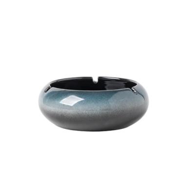 Imagem de Bandeja de cinzeiro caixa de lenços de cerâmica gradiente conjunto de papel para sala de estar, mesa de trabalho, cinzeiro externo (pequeno)