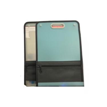 Imagem de Pasta Sanfonada Organizadora para Documentos com 12 Divisórias em Plástico Cristal Tamanho A4 - Uso Escolar e de Escritório(1,MASCULINO（com ziper))