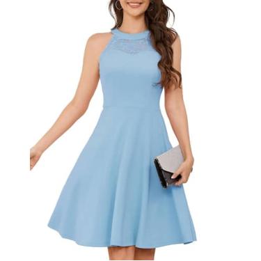 Imagem de Vestido de festa Bbonlinedress Lace Blue Plus Size 3GG feminino