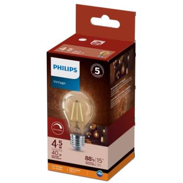 Imagem de Lâmpada Led Philips Filamento Dimerizável 4.5W 127V bulbo A60 base E27