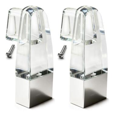 Imagem de 2 peças de suporte de barra de toalha de chuveiro de acrílico transparente para porta de chuveiro Alumax Basco emoldurado vidro deslizante peças de varão com manga cromada brilhante prata (barra de