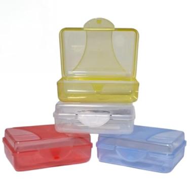 Imagem de Saboneteira com Trava e Tampa Protetora para Banheiro e Viagens Quadrada Plástico Coloridas Portátil(4)