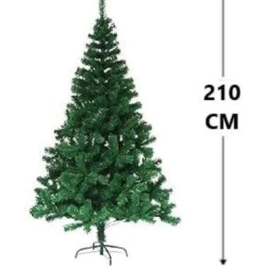 Imagem de Arvore De Natal Prinheiro Luxo 2,10m 1300 Galhos Verde Cheia Tradicion