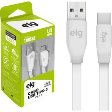 Imagem de Cabo USB Tipo C TCUSBE 1,25m Branco ELG