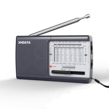 Imagem de Rádio portátil XHDATA D219 AM/FM com forte recepção cinza
