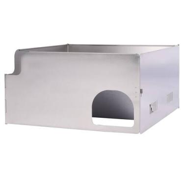 Imagem de Fogão Pára-brisas REDCAMP Dobrável em Aço Inoxidável 37x36x19cm