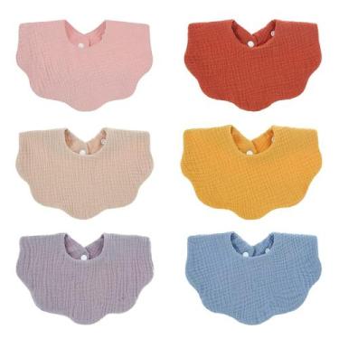 Imagem de Babadores para bebês DOSMINE Muslin, pacote com 6 babadores de babar m