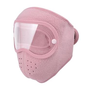 Imagem de UGPLM Máscara de esqui quente, capa protetora facial à prova de poeira, reutilizável, térmica, para clima frio, para homens, mulheres, adultos, presente, Rosa