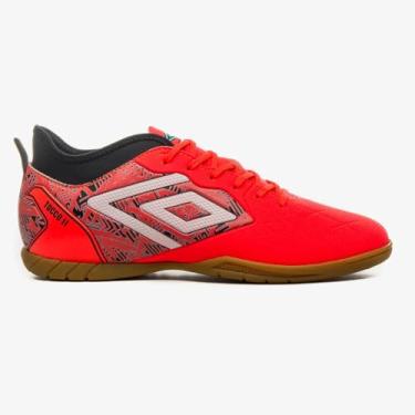 Imagem de Chuteira Futsal, Tocco Ii Club, Umbro, Masculina, Coral/Preto/Branco, 42