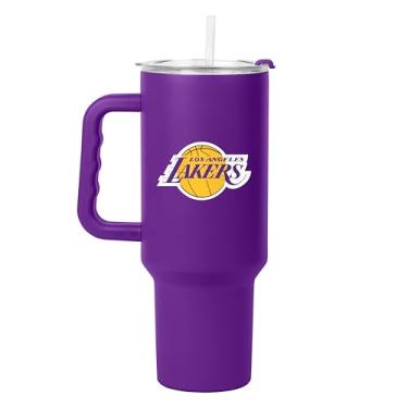 Imagem de FANMATS Copo NBA Los Angeles Lakers 1,134 g com cabo de aço inoxidável – Acabamento em pó durável – Serve para a maioria dos porta-copos, oficialmente licenciado pela NBA Cup – Vem com canudo