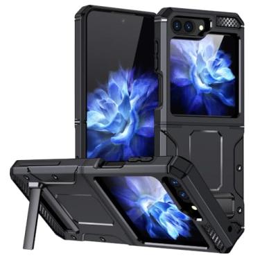 Imagem de Proteção contra quedas Z Flip 5 5G Stand Phone Case para Samsung Galaxy Z Flip5 Flip 5 Zflip5 Fashion Hard Cover, Preto, para Samsung Z Flip 5