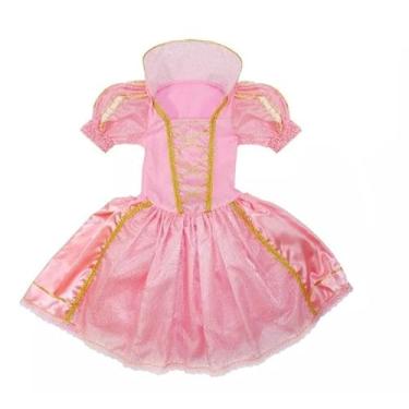 Imagem de Fantasia Vestido Princesa Festa da Realeza Infantil - Rosa Tam. 4 anos