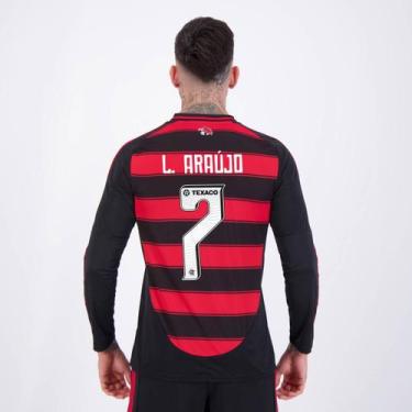 Imagem de Camisa Adidas Flamengo I 2025 Manga Longa 7 L. Araújo, P