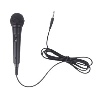 Imagem de Microfone portátil com fio – Microfone vocal dinâmico com cabo de 2,3 m e interruptor liga/desliga, perfeito para alto-falantes, karaokê, transmissão ao vivo em casa e reuniões