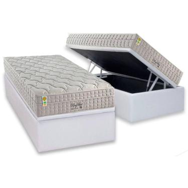 Imagem de Cama Box Baú Solteiro: Colchão Molas Ensacadas D Angelis King Best New + Base Crc Courano White (88x188)