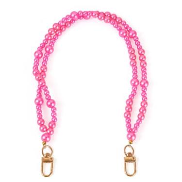 Imagem de 1 corrente de contas de plástico ABS com cerca de 450 mm, correntes extensoras de bolsa com fechos giratórios de liga, cor rosa choque, faça você mesmo, joias, chaveiro, artesanato, bolsa, suprimentos