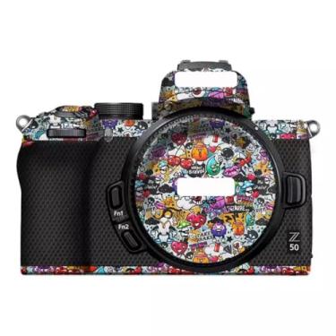 Imagem de Adesivo de capa de câmera Z 50 para Nikon Z50 Película protetora de película protetora da pele e resistência ao desgaste Z50 (Graffiti White)