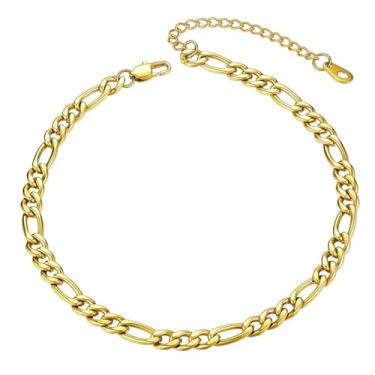 Imagem de ChainsHouse Corrente de tornozeleira redimensionável para mulheres meninas verão praia joias descalço aço inoxidável/ouro 18 quilates/prata esterlina S925 fígaro/trigo/corda torcida/corrente