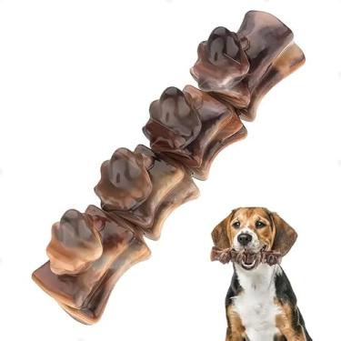 Imagem de Brinquedos de mastigar cães de nylon durável, brinquedo indestrutível, brinquedos para mastigar cães, para mastigadores agressivos de longa duração, design de bambu em forma de osso, perfume de bacon