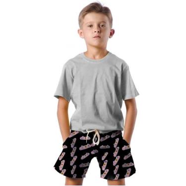 Imagem de Shorts Infantil Bermuda Calção Praia Verão Skate Sport Cartoon 252 - S