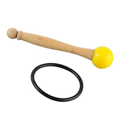 Imagem de RiToEasysports Bastão de Percussão de Som Transparente, Tigela de Canto de Madeira Sólida Adequada para Tigelas de Canto de Cristal, Sensação Confortável Com Anel de Borracha (Amarelo)