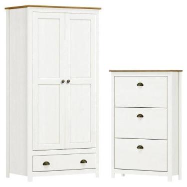 Imagem de Armario 2 Pt Sapateira 3 Gv Madeira Maciça Branco Freijo Milani Store 