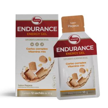 Imagem de Endurance Energy Gel Paçoca Vitafor 12 Sachês De 30G