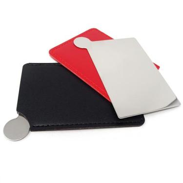 Imagem de Espelho de bolso HONBAY em aço inoxidável inquebrável com estojo x2