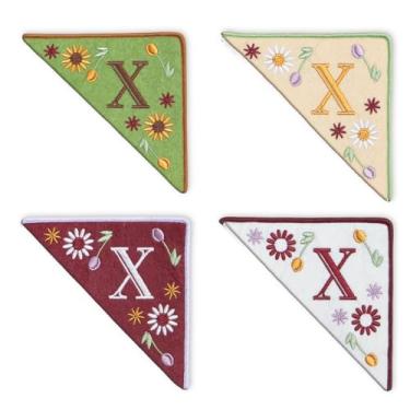 Imagem de TenDawn Marca de canto bordada personalizada, pacote com 4, canto de marcador de página de feltro inicial, presente para amantes de livros