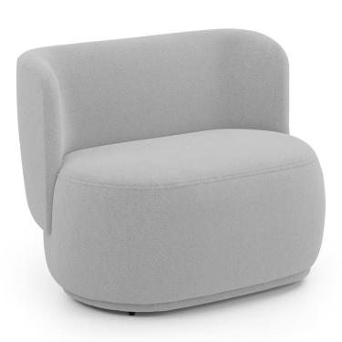 Imagem de Namoradeira Decorativa Orgânica Molly 02 Lugares Bouclê Cinza Claro - Desk Design