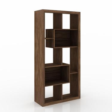 Imagem de Estante Livreiro Multiuso Com Nichos E1712 Nogal - Tecno Mobili