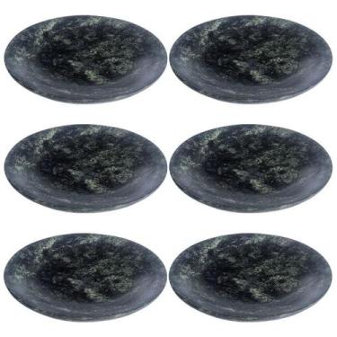 Imagem de Kit 6 Pratos Rasos De Pedra Sabão 18 cm - Lenidas
