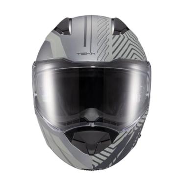 Imagem de Kit Capacete Texx Escam Kratos Cyber Cinza Fosc 56 Com Luva Phanter Preto Xxl 2Xl