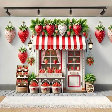 Imagem de Tábua de madeira, pano de fundo, morango, cerca, marrom, casa de fazenda, frutas vermelhas, mercado, decoração de margarida branca, decoração de morango, 1º chá de bebê, decoração de festa de