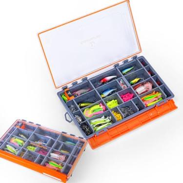 Imagem de Kit de caixa de equipamento de iscas de pesca à prova d'água, 435 peças, 3700 bandejas com equipamento incluído, iscas, anzóis, pesos, kit de equipamento de isca de pesca para robalo, truta, presente