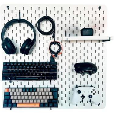 Imagem de Pegboard Setup Gamer Premium Organizador 59x59cm HOME OFFICE TOP DEMAIS(BRANCO)