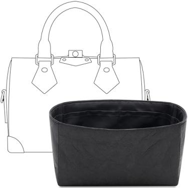 Imagem de FANJI Project Organizador de bolsa para bolsa LV Speedy Trunk 20, ajuste personalizado interno premium preto fosco leve resistente à água acessórios de inserção
