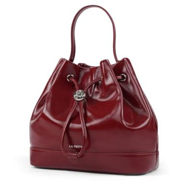 Imagem de LA FESTIN Bolsas de couro pequenas para mulheres: Bolsas de ombro clutch transversal, Vermelho