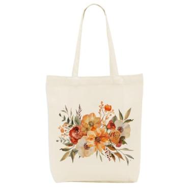 Imagem de Linda bolsa de lona para mulheres, meninas, irmãs, amigas, tia, reutilizável, sacolas de compras, presente para Halloween, Ação de Graças, aniversário