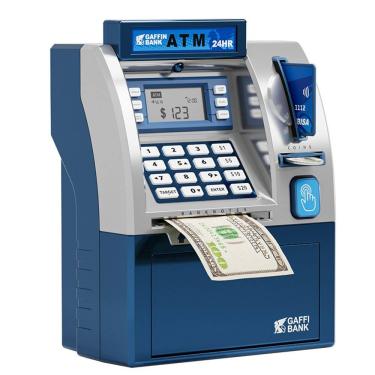 Imagem de Cofre de dinheiro eletrônico para crianças Blue Smart ATM Style Saving