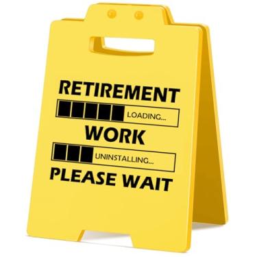 Imagem de Mqclysg Presente de aposentadoria engraçado escritório mesa lembrete sinal presentes de colega de trabalho para professor enfermeira amigo presente de despedida dupla face 9x16,3 polegadas