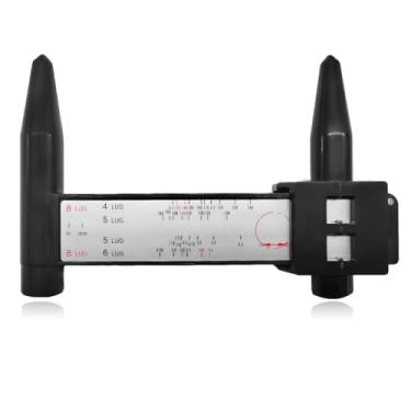 Imagem de NYTKL Medidor PCD de roda, ferramenta de medição de parafuso de parafuso automotivo, régua PCD, padrão de parafuso de aro de roda universal medidor de pinça deslizante para ferramenta de 4 5 6 8 furos