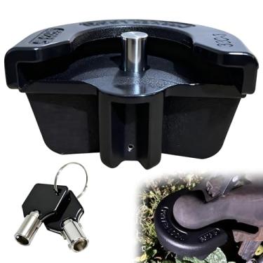 Imagem de FENGCHUNS Bloqueios de engate de reboque resistentes, travas de reboque engate de bola anti-roubo 6,5 cm fechaduras de acoplador para trailers de viagem, barcos, caminhões, trailers, trailers
