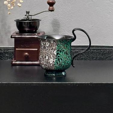 Imagem de mingpei Caneca de café com padrões florais retrô, xícara de chá, 293 g para café com leite, cappuccino, americano