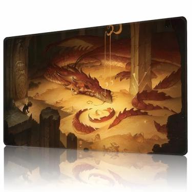 Imagem de AIRCBC Playmat for MTG TCG Board Game Card Game Trading Card Game Play Mat Rubber Base Smooth Surface Stitched 23.5x13.8in and Free Storage Bags