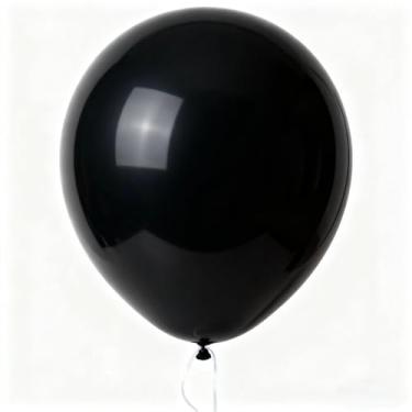 Imagem de molivindy Macaron de 25 cm de espessura - balões coloridos para festa de aniversário e festa infantil (pacote com 100) (preto)