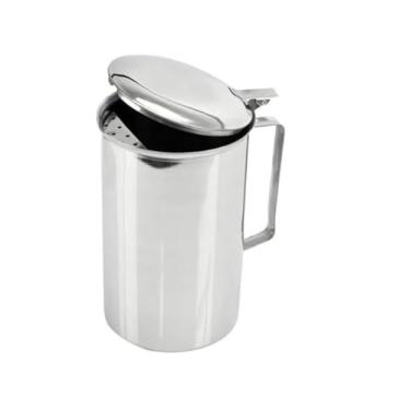 Imagem de Jarra Para Água Suco Refri com Aparador de Gelo e com Tampa em Aço Inox 2L