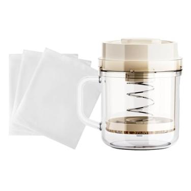 Imagem de Shakven Coador de iogurte com tampa, Coador para fabricante de iogurte - Máquina para fazer queijo de iogurte com 3 sacos de malha de filtro | Filtro removível e lavável, filtro reutilizável para